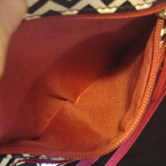 Chevron Crossbody Bag with Red Accents - Picture 4 of 7